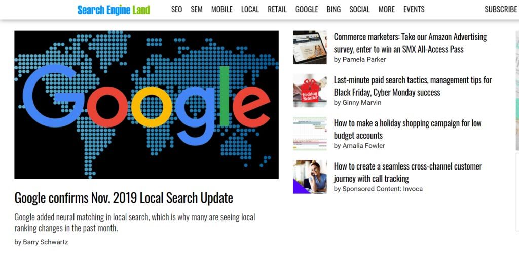 Search Engine Land SEO sajt za učenje